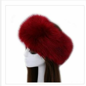 Fur Head Band (Burgundy)